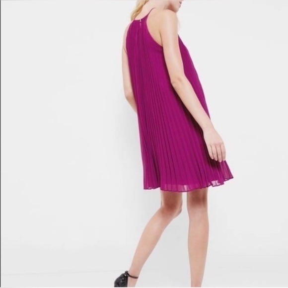 Ted Baker Emelay Magenta Pleated Dress – Size 6, Cocktail Party Halter Style - Picture 5 of 7